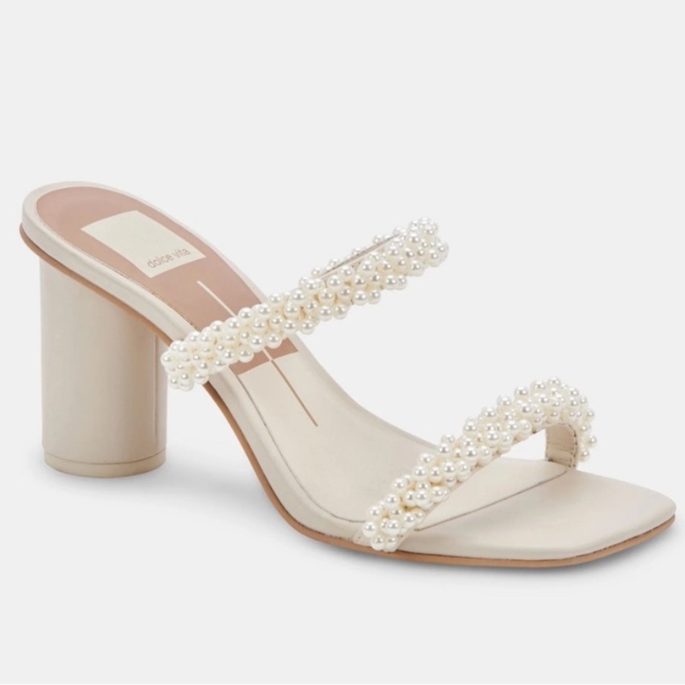 Dolce vita Noel vanilla pearls heels (wide)